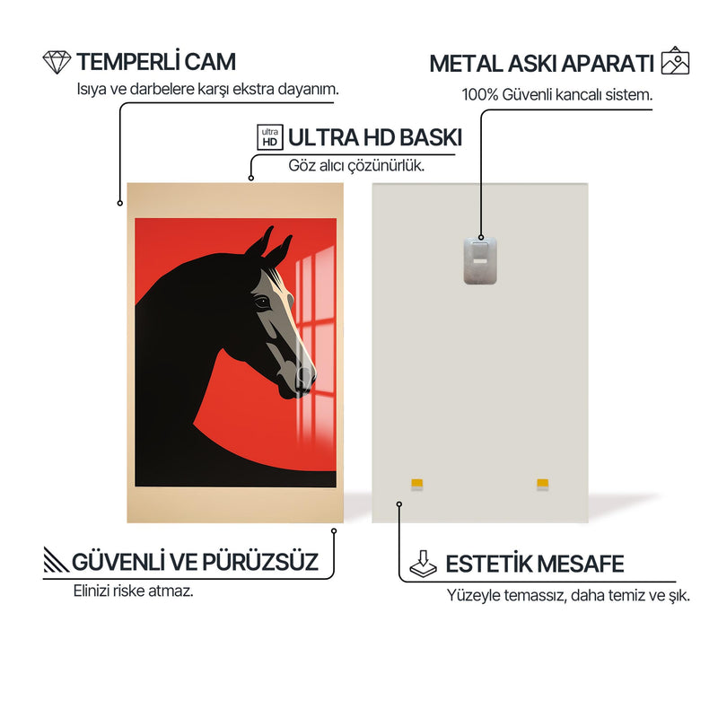 Düşünen At Cam Tablo – Cam Tablo
