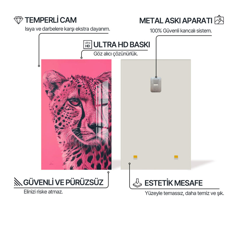 Pembe Çita Cam Tablo – Cam Tablo