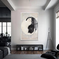 Yin Yang Kedi Cam Tablo – Beyaz Çerçeveli Cam Tablo
