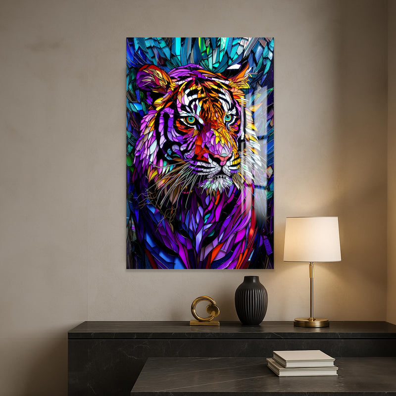 Rengarenk Aslan Cam Tablo – Cam Tablo