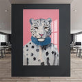 Atkılı Kar Leoparı Cam Tablo – Cam Tablo