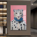 Atkılı Kar Leoparı Cam Tablo – Cam Tablo