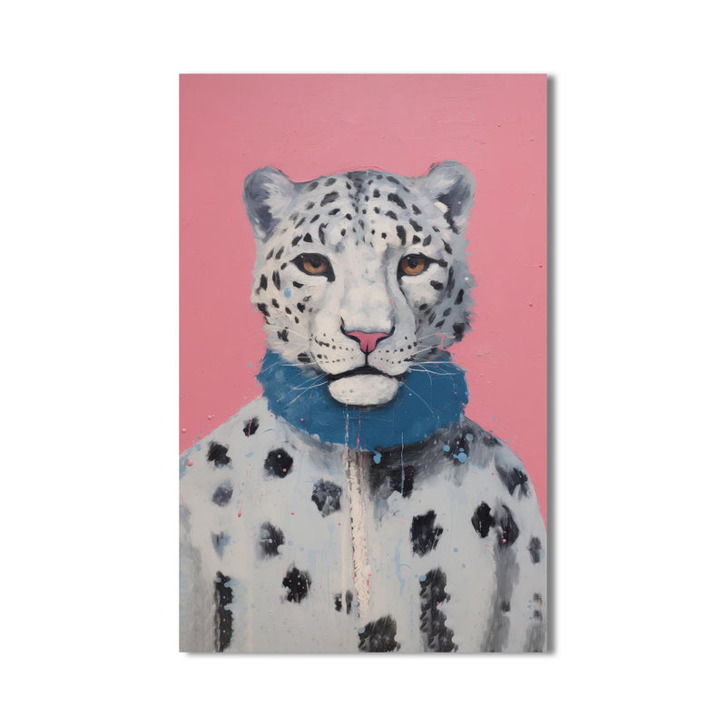 Atkılı Kar Leoparı Cam Tablo – Cam Tablo