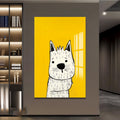 Beyaz Köpek Cam Tablo – Cam Tablo