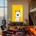 Beyaz Köpek Cam Tablo – Cam Tablo