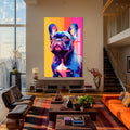 Rengarenk Fransız Buldog Cam Tablo – Cam Tablo
