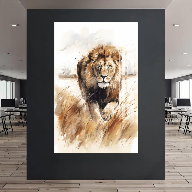Tetikte Aslan Cam Tablo – Cam Tablo