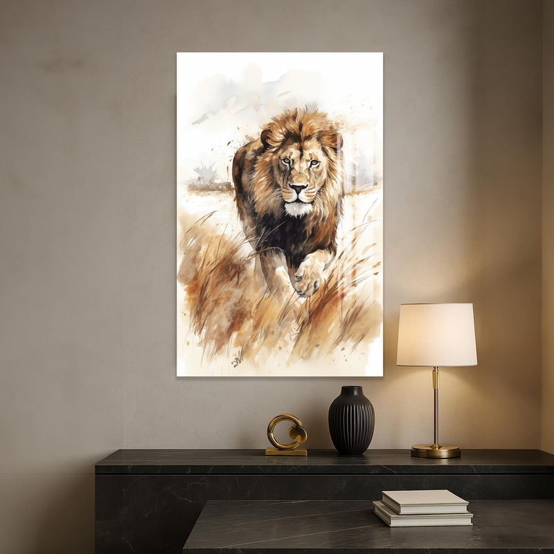 Tetikte Aslan Cam Tablo – Cam Tablo