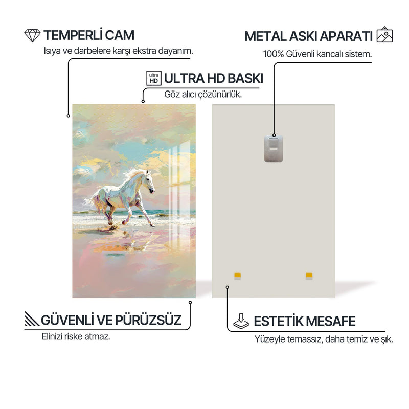 Denizde At  Cam Tablo – Cam Tablo