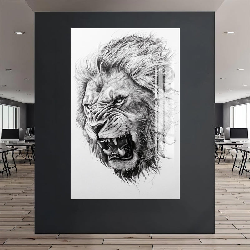 Kızgın Aslan Cam Tablo – Cam Tablo