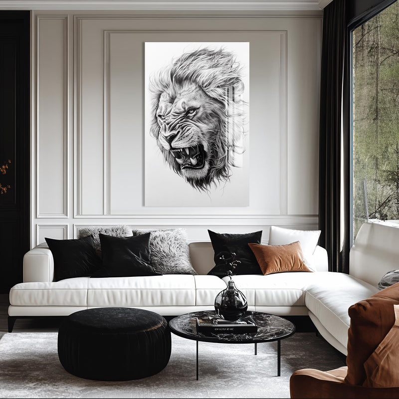 Kızgın Aslan Cam Tablo – Cam Tablo