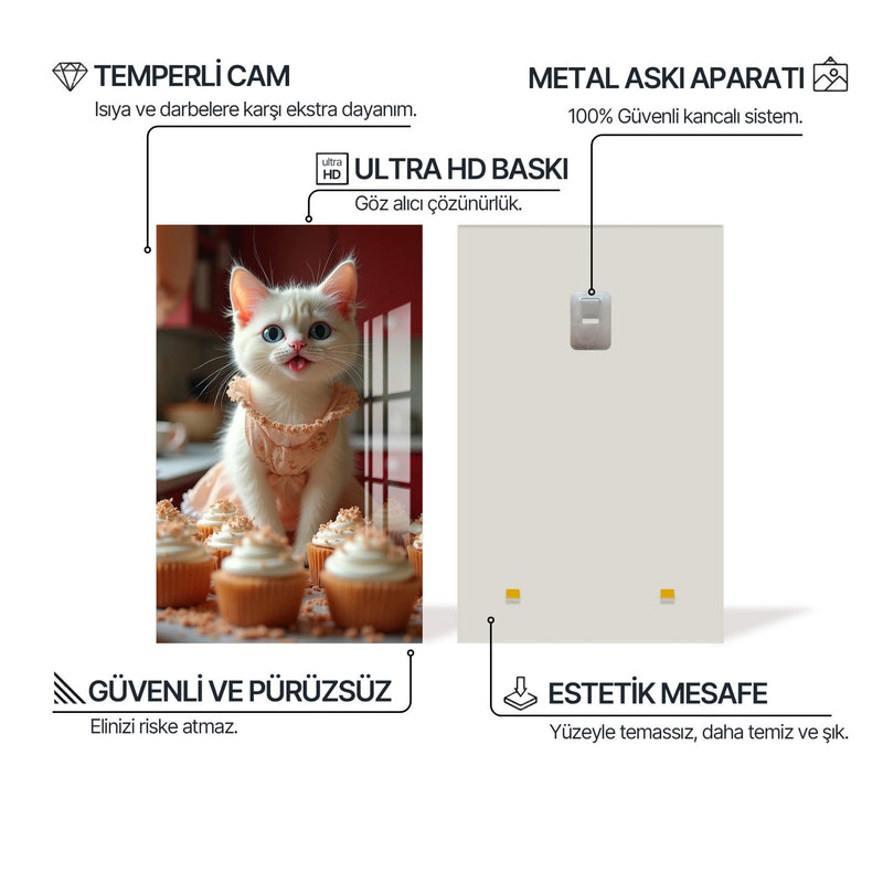 Aşçı Kedi Cam Tablo – Cam Tablo