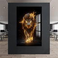 Yanan Aslan Cam Tablo – Cam Tablo