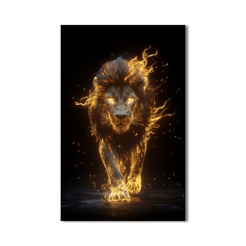 Yanan Aslan Cam Tablo – Cam Tablo