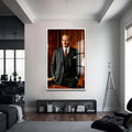 Atatürk Cam Tablo – Beyaz Çerçeveli Cam Tablo