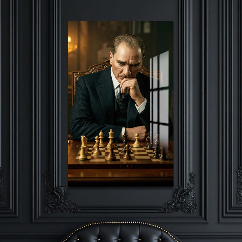 Atatürk Satranç Cam Tablo – Cam Tablo