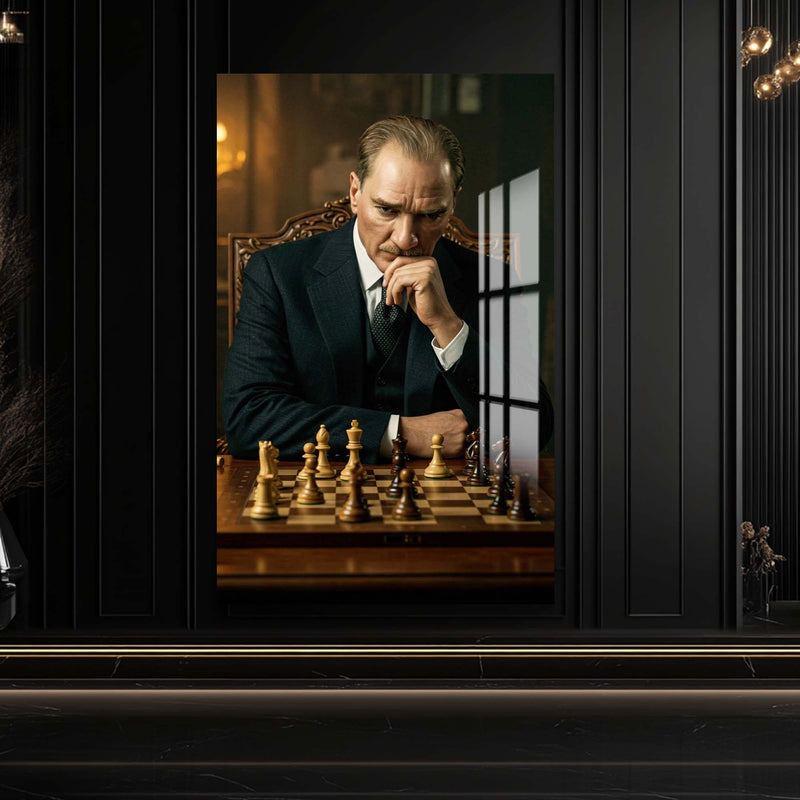 Atatürk Satranç Cam Tablo – Cam Tablo