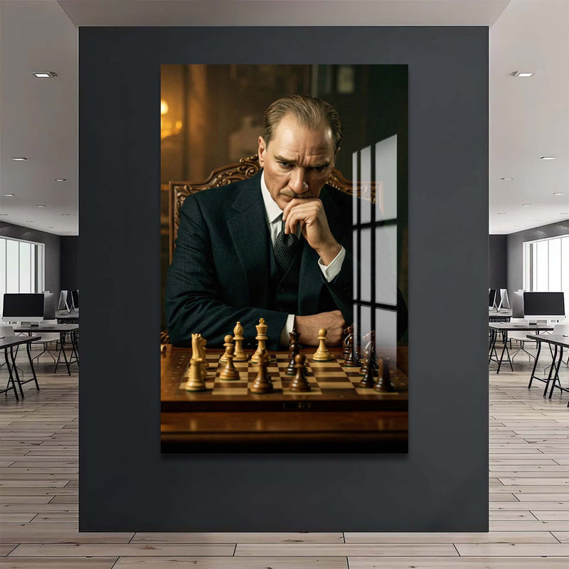 Atatürk Satranç Cam Tablo – Cam Tablo