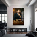Atatürk Satranç Cam Tablo – Ceviz Çerçeveli Cam Tablo