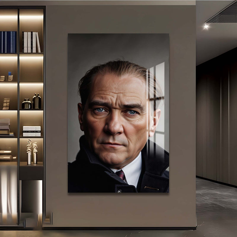 Atatürk Portre Cam Tablo – Cam Tablo