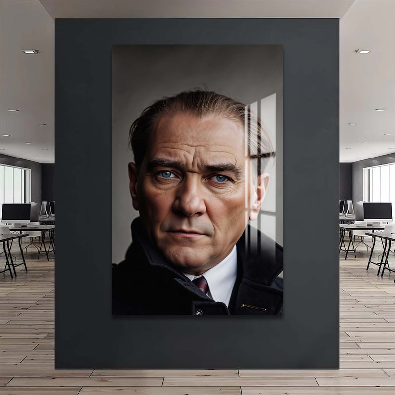 Atatürk Portre Cam Tablo – Cam Tablo