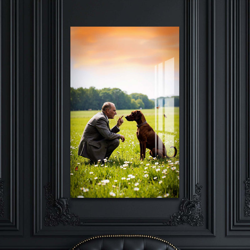 Atatürk Köpek Sevgisi Cam Tablo – Cam Tablo