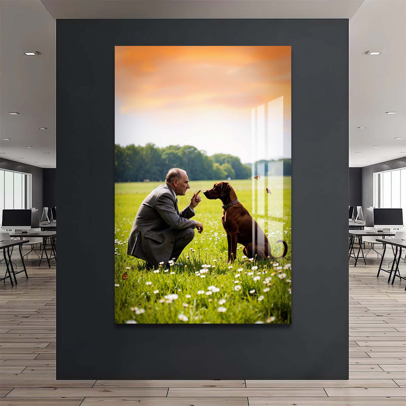 Atatürk Köpek Sevgisi Cam Tablo – Cam Tablo