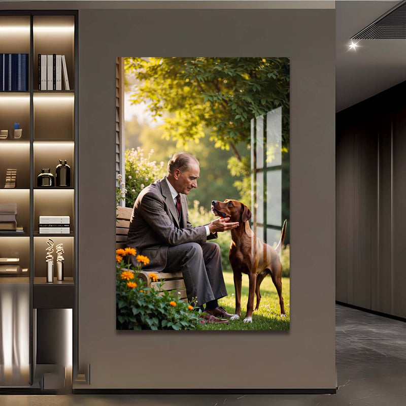 Atatürk Köpek Sevgisi Cam Tablo – Cam Tablo