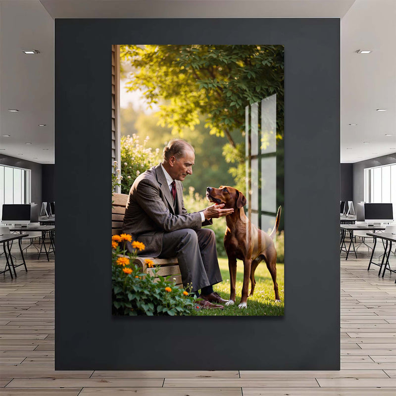 Atatürk Köpek Sevgisi Cam Tablo – Cam Tablo