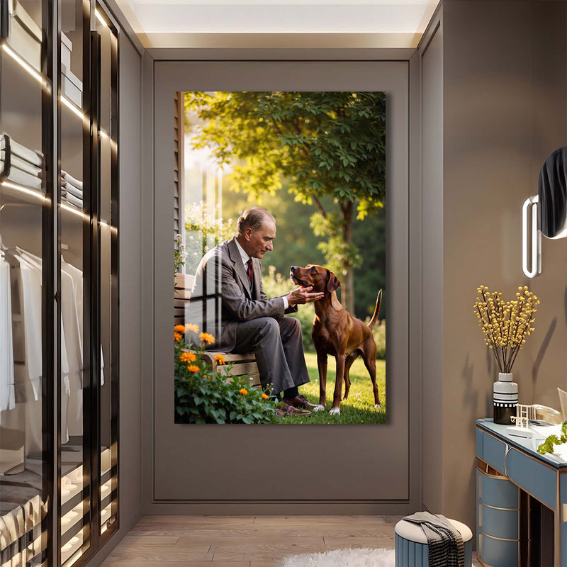 Atatürk Köpek Sevgisi Cam Tablo – Cam Tablo