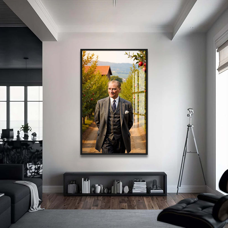 Atatürk Çiftlik Cam Tablo – Siyah Çerçeveli Cam Tablo