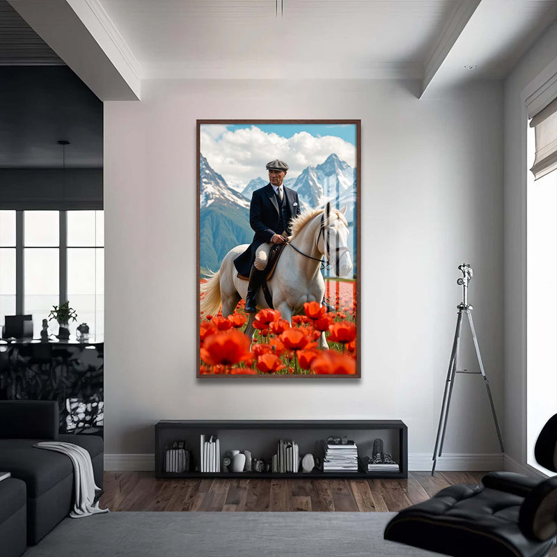 Atatürk Lale Bahçesi Cam Tablo – Ceviz Çerçeveli Cam Tablo
