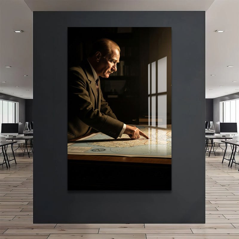 Atatürk Harita Cam Tablo – Cam Tablo