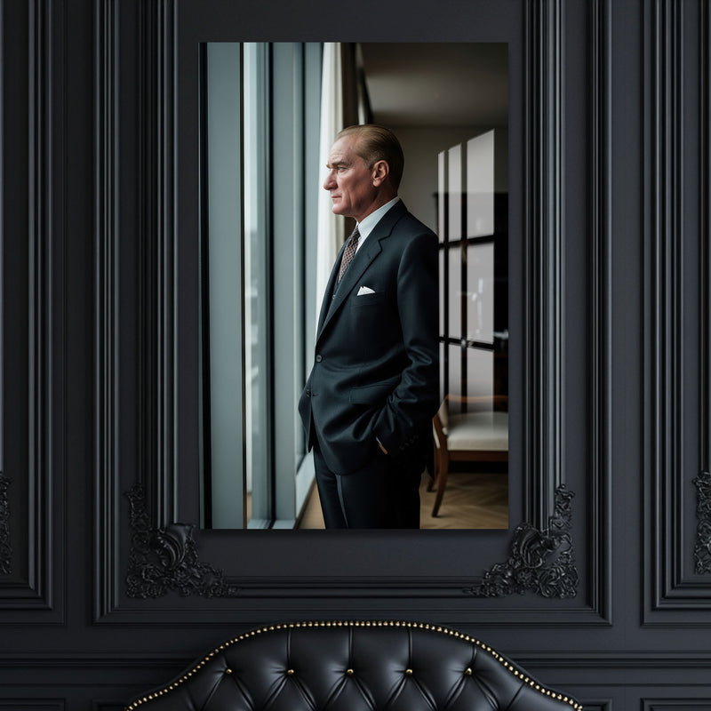Atatürk Pencerede Cam Tablo – Cam Tablo