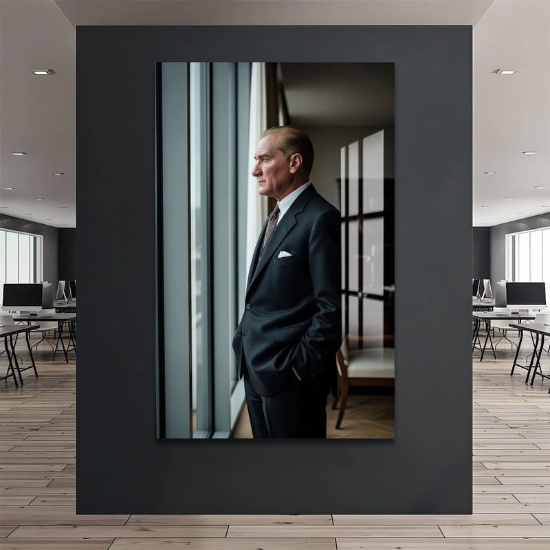 Atatürk Pencerede Cam Tablo – Cam Tablo