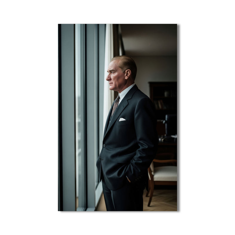 Atatürk Pencerede Cam Tablo – Cam Tablo