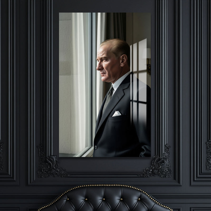 Atatürk Pencerede Cam Tablo – Cam Tablo