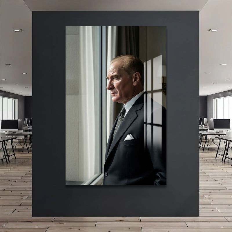 Atatürk Pencerede Cam Tablo – Cam Tablo
