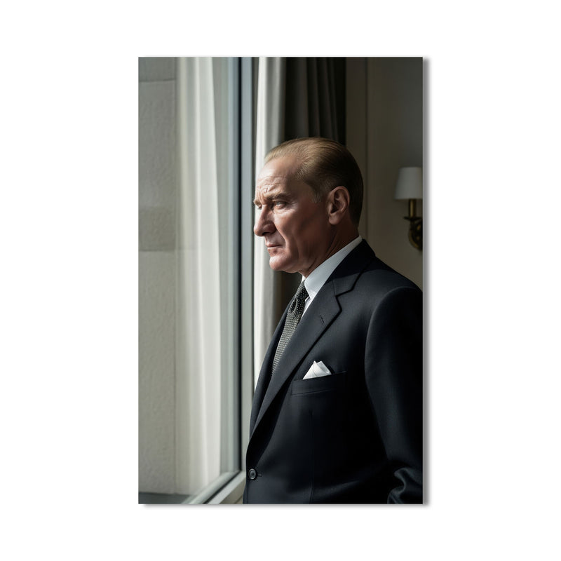 Atatürk Pencerede Cam Tablo – Cam Tablo