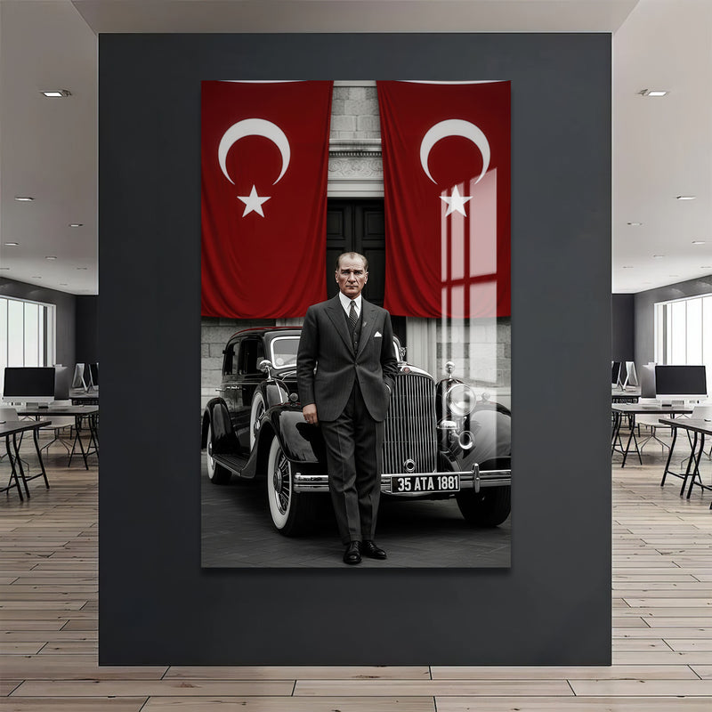 Atatürk ve Arabası Cam Tablo – Cam Tablo