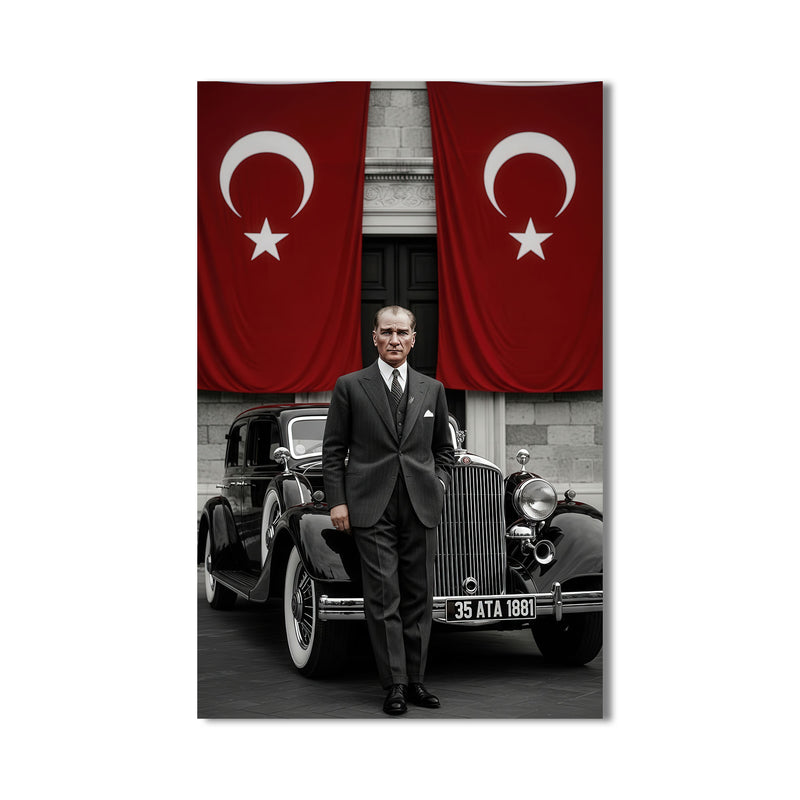 Atatürk ve Arabası Cam Tablo – Cam Tablo