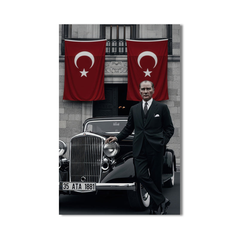 Atatürk ve Arabası Cam Tablo – Cam Tablo