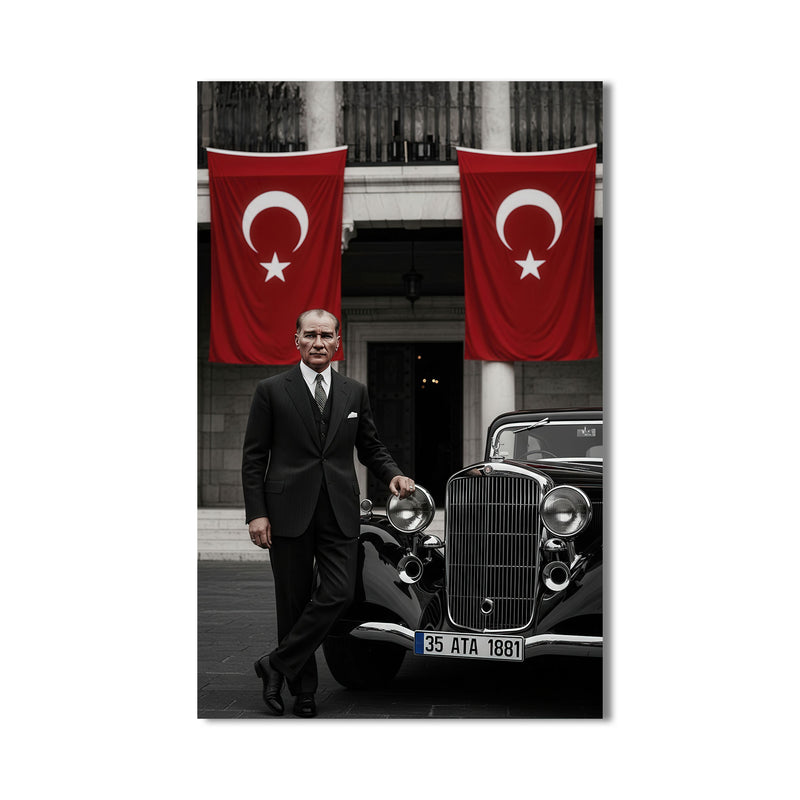 Atatürk ve Arabası Cam Tablo – Cam Tablo