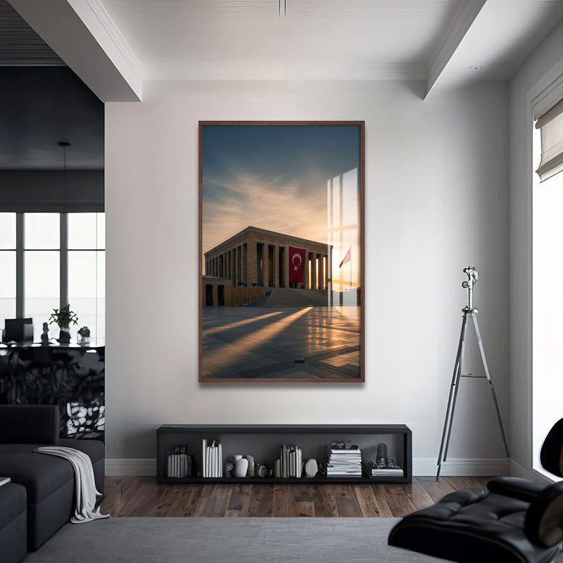 Anıtkabir Cam Tablo – Ceviz Çerçeveli Cam Tablo