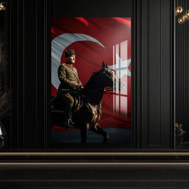 Atatürk ve Sancak Cam Tablo – Cam Tablo