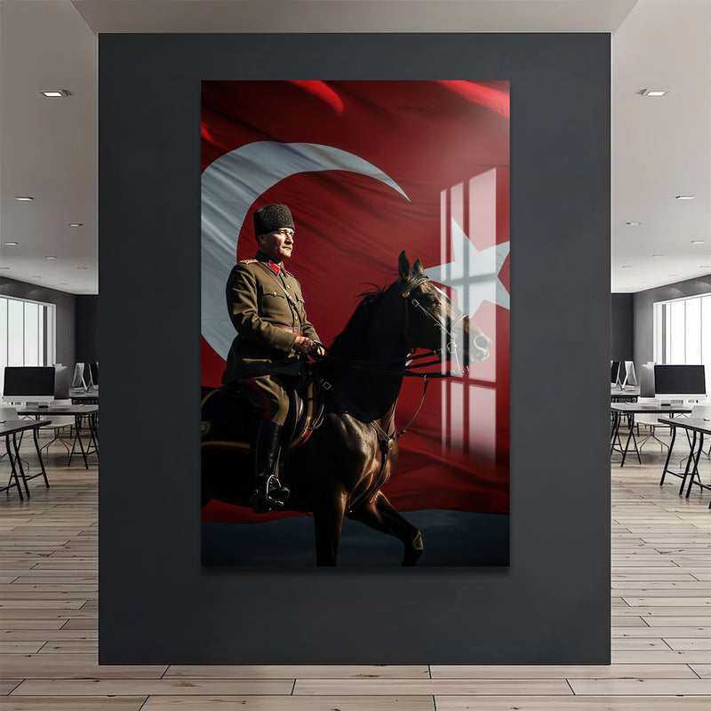 Atatürk ve Sancak Cam Tablo – Cam Tablo