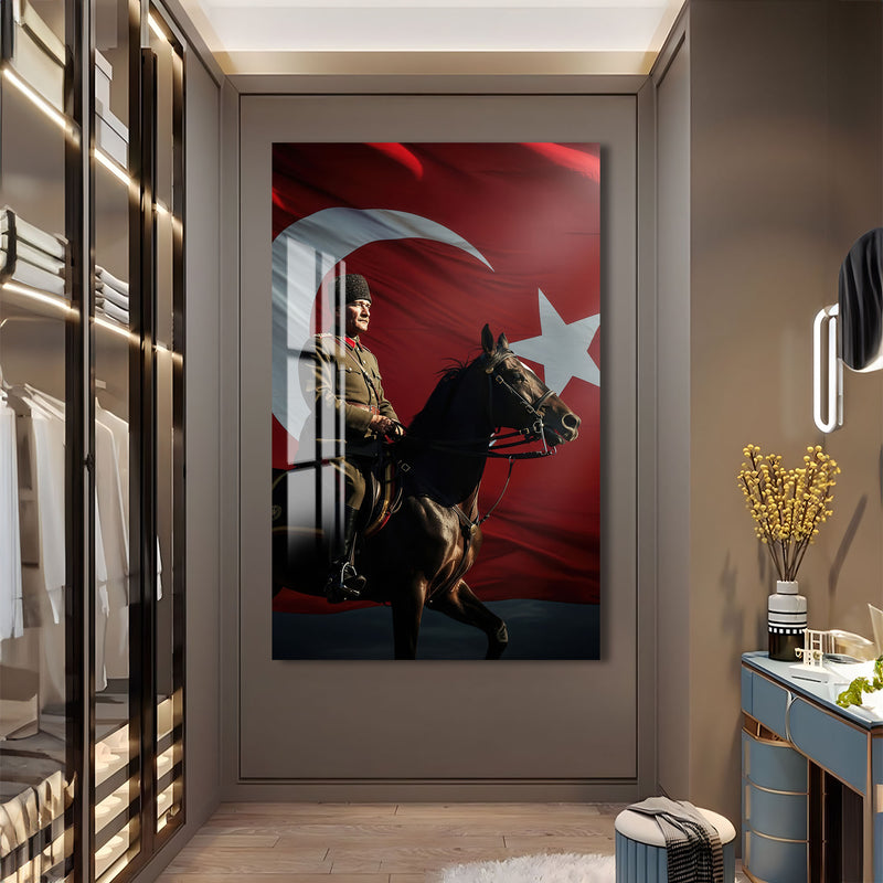 Atatürk ve Sancak Cam Tablo – Cam Tablo
