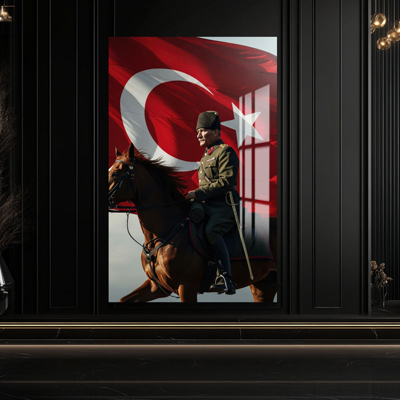 Atatürk ve Sancak Cam Tablo – Cam Tablo