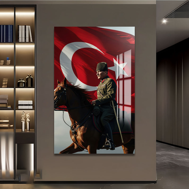 Atatürk ve Sancak Cam Tablo – Cam Tablo