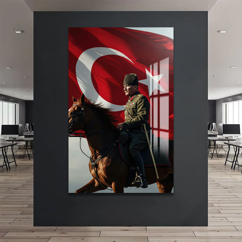 Atatürk ve Sancak Cam Tablo – Cam Tablo